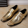 Luxury Brand Noble Elegant Leather Men Dress Shoes - Gold-1