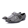 Luxury Brand Noble Elegant Leather Men Dress Shoes - Gray /
