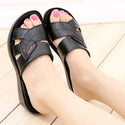 Genuine Leather Casual Slides Women Summer Shoes - On sale 