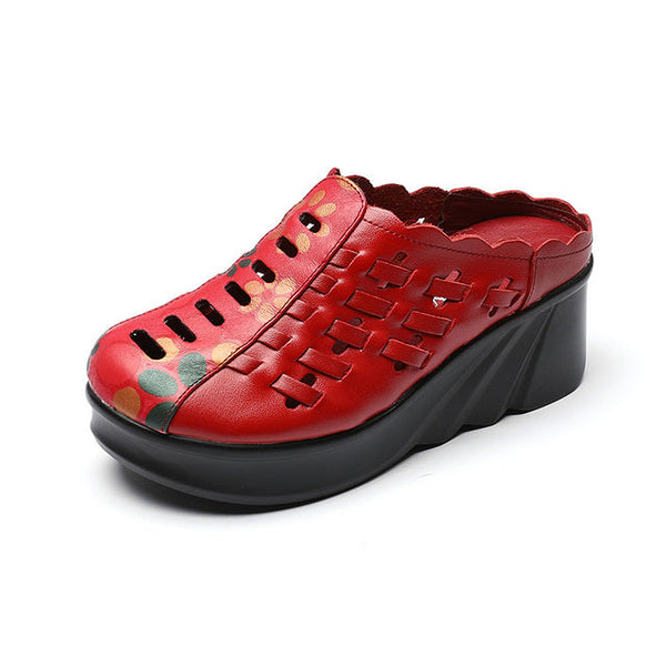 Leather closed toe sales wedges
