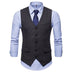 Herringbone Slim Fit Sleeveless Tweed Men Vest - Black / EU 