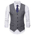 Herringbone Slim Fit Sleeveless Tweed Men Vest - Gray / EU 