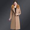 High Quality Thicken Cashmere Collar Wool Blends Women Coat 