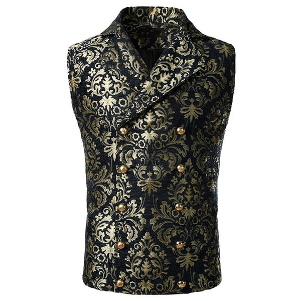 Luxury Brocade Victorian Gothic Double Breasted Men Vest - 