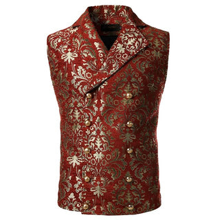 Luxury Brocade Victorian Gothic Double Breasted Men Vest - 