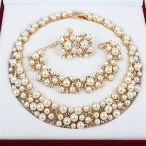 Pearl Dubai Beads Gold Color Party Jewelry - Jewelry On sale