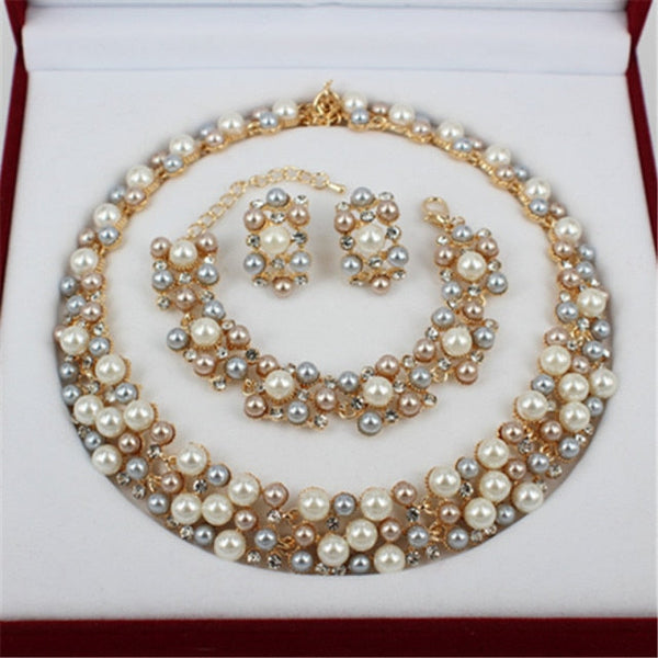 Pearl Dubai Beads Gold Color Party Jewelry - Jewelry On sale