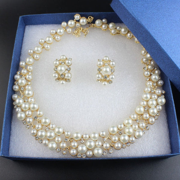 Pearl Dubai Beads Gold Color Party Jewelry - 7well Package 